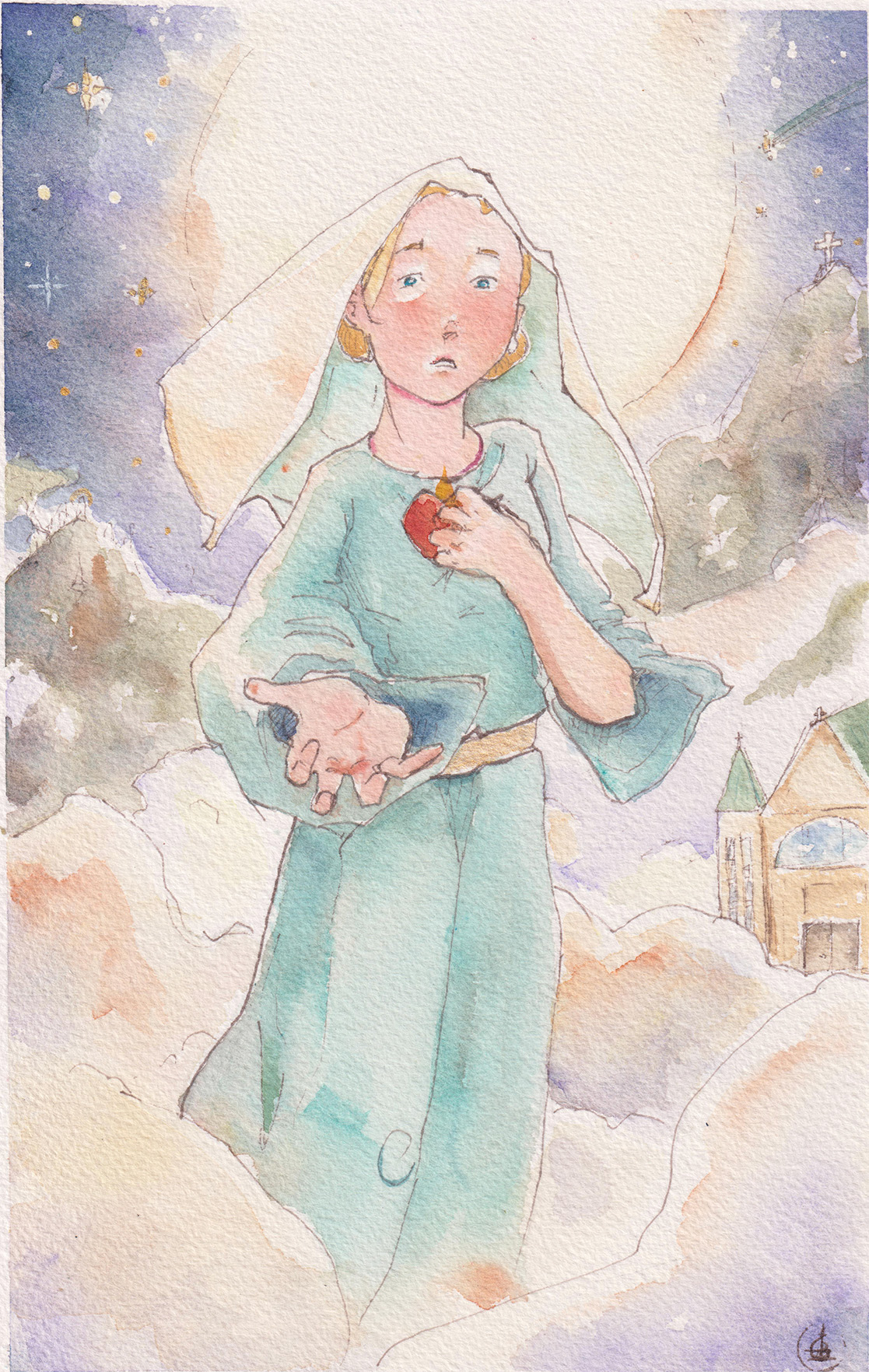 Vierge Marie donnant son coeur